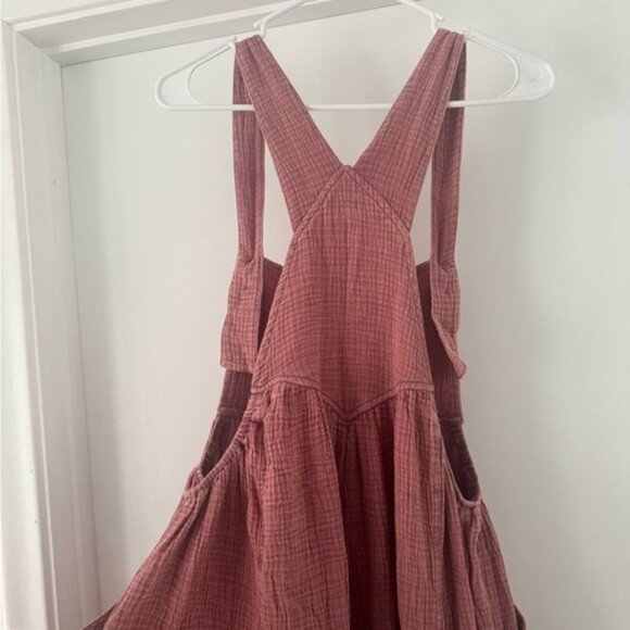 Boutique Pink Gauze Jumpsuit Overalls Small NWT – Boho Wide Leg - Picture 7 of 8